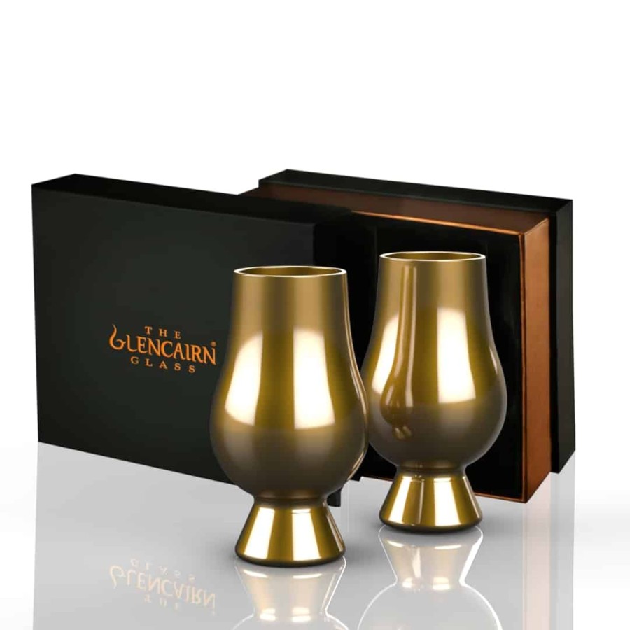 Glassware Glencairn Crystal | Gold Glencairn Gift Set Of 2