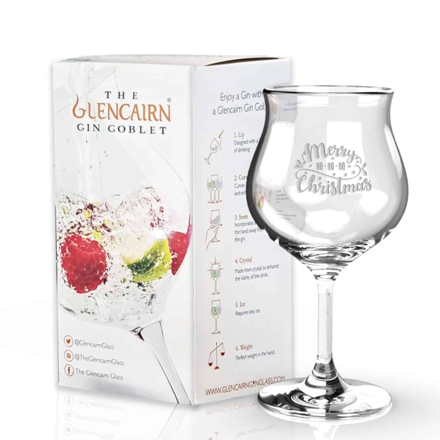 Glassware Glencairn Crystal | Glencairn Goblet - Merry Christmas